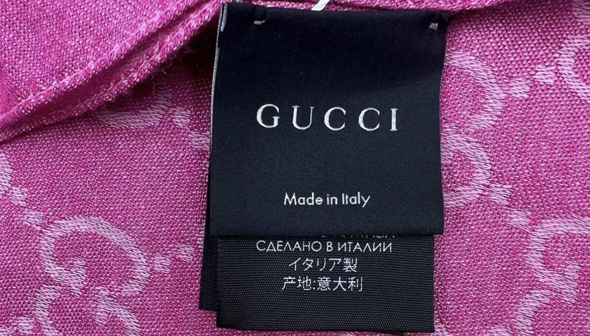 Gucci Gucci/Rose Pink Double G All-Over Print Reversible Scarf K12 Size ONE SIZE - 6 Thumbnail