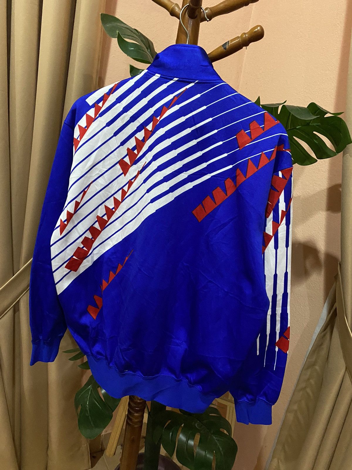 Asics 1990s ASICS Track Jacket with Geometric Design Sportswear Size US L / EU 52-54 / 3 - 11 Thumbnail