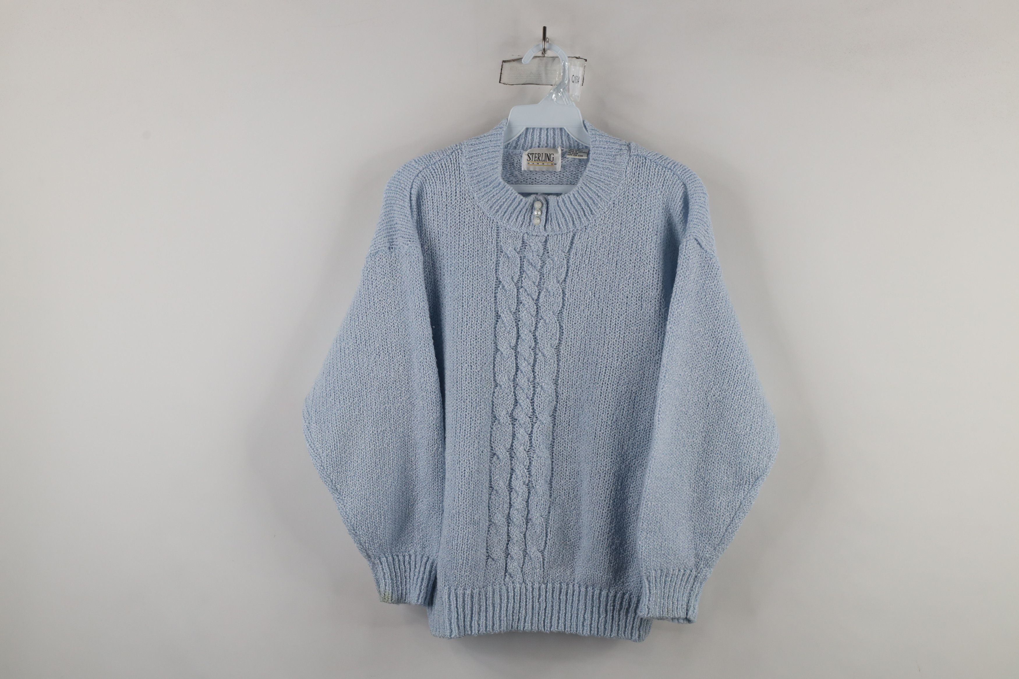Vintage Vintage 90s Streetwear Chunky Cable Knit Mock Neck Sweater Size L / US 10 / IT 46 - 1 Thumbnail