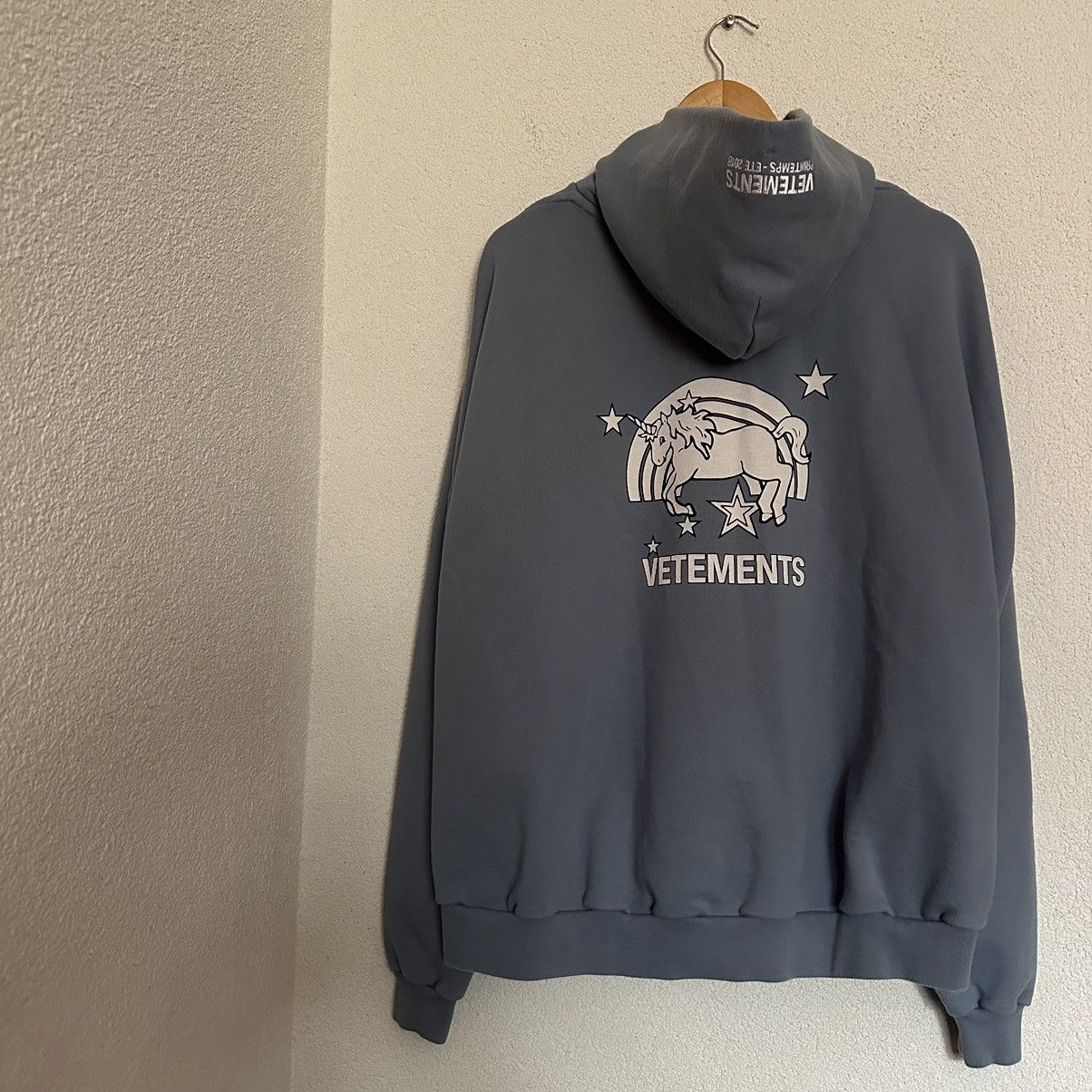 image of Vetements Unicorns And Rainbows Hoodie in Baby Blue, Men's (Size XS)