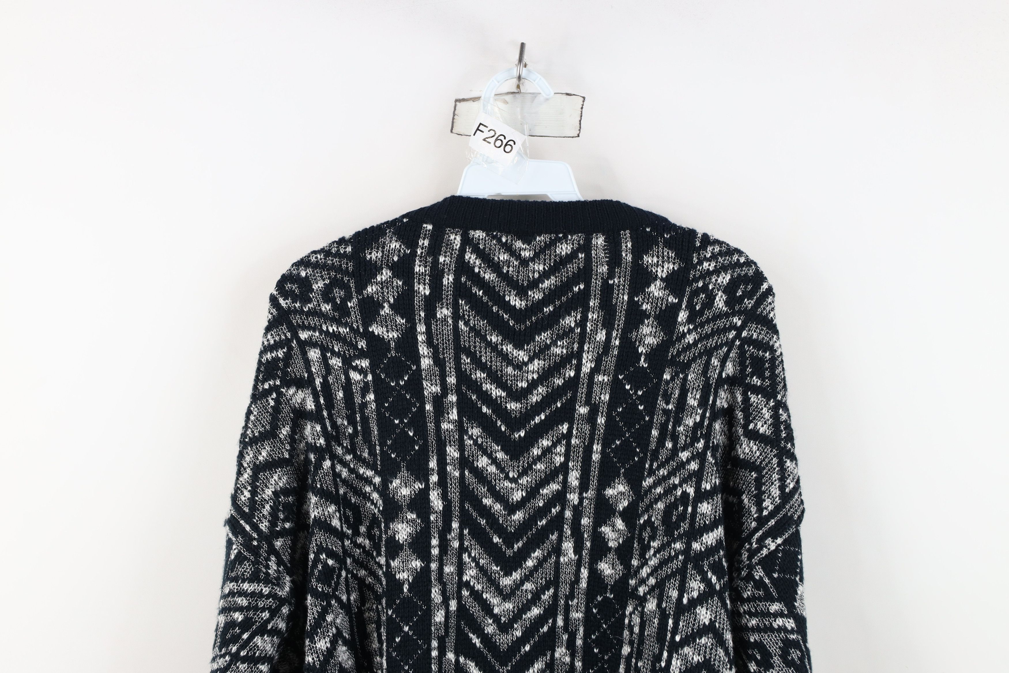 Vintage Vintage 90s Streetwear Geometric Knit Cardigan Sweater Size US L / EU 52-54 / 3 - 9 Thumbnail