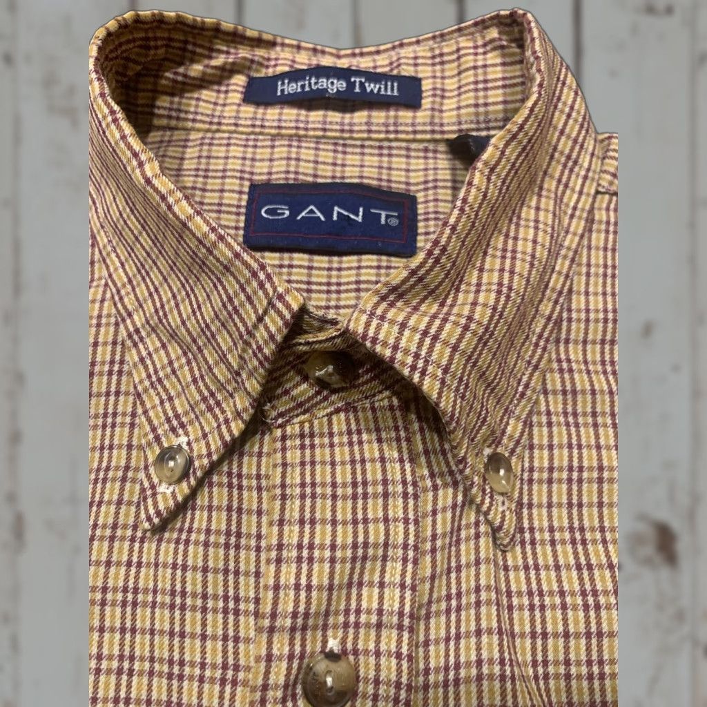 Gant VINTAGE GANT Brown Plaid Button-Up Shirt Men's Heritage Twill Size L Size US L / EU 52-54 / 3 - 1 Thumbnail