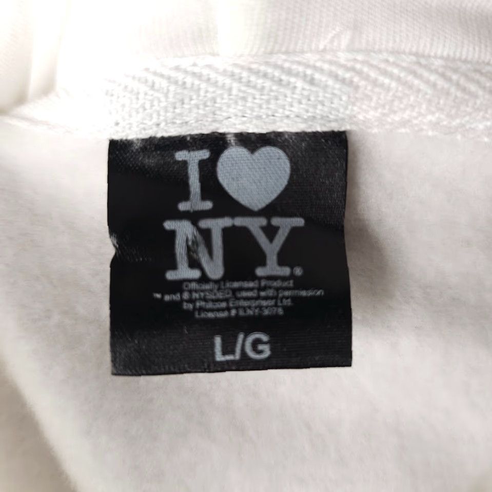 Apple I Love New York City Sweatshirt Hoodie Mens Size Large White The Big Apple NYC Size US L / EU 52-54 / 3 - 6 Thumbnail
