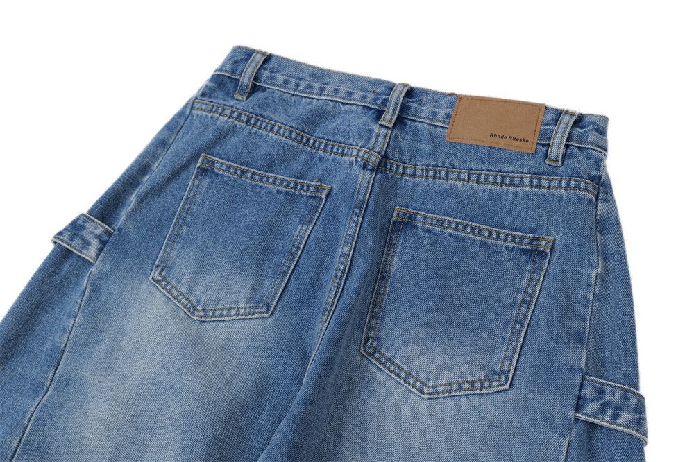 Japanese Brand × Jean Men's cargo high street washed distressed scimitar jeans Size US 32 / EU 48 - 5 Thumbnail