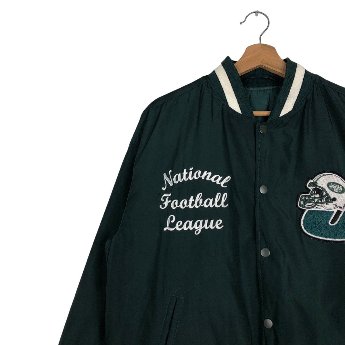 Japanese Brand 📌Vintage Bomber Jacket NFL New York Jets Big Logo Size US L / EU 52-54 / 3 - 8 Thumbnail