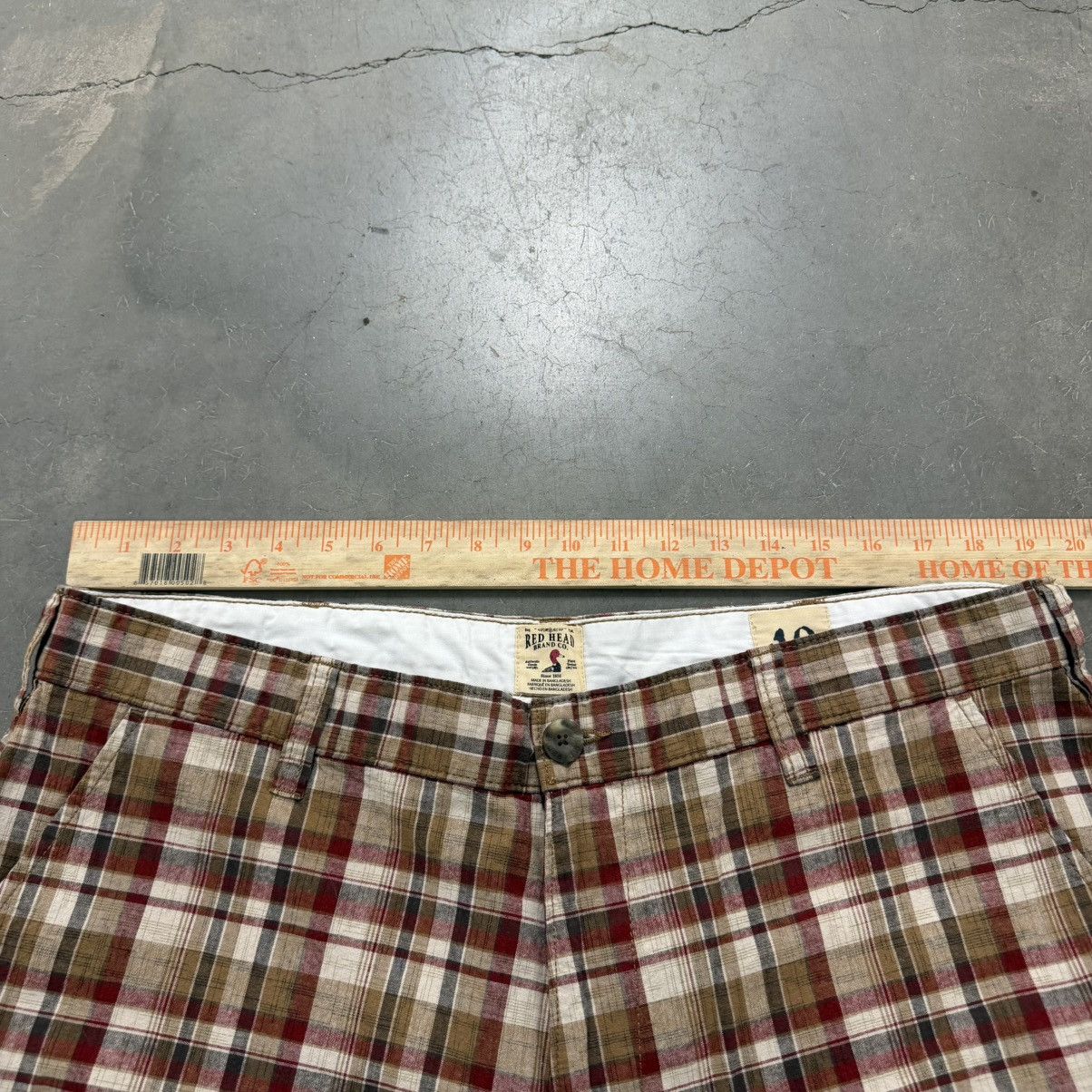 Redhead Vintage Baggy Red Head Plaid Shorts Size US 40 / EU 56 - 4 Thumbnail