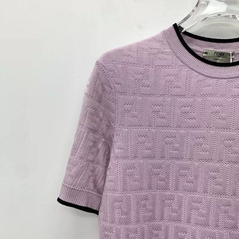 Fendi Fendi California Sky Purple Logo Knit Top Size S / US 4 / IT 40 - 3 Thumbnail