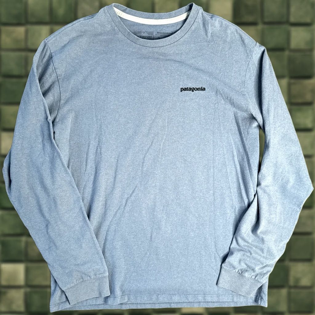 Patagonia Patagonia Shirt Men M Blue Trout Graphic Long Sleeve Crew Neck Responsibili-Tee Regular Fit Size US M / EU 48-50 / 2 - 1 Thumbnail