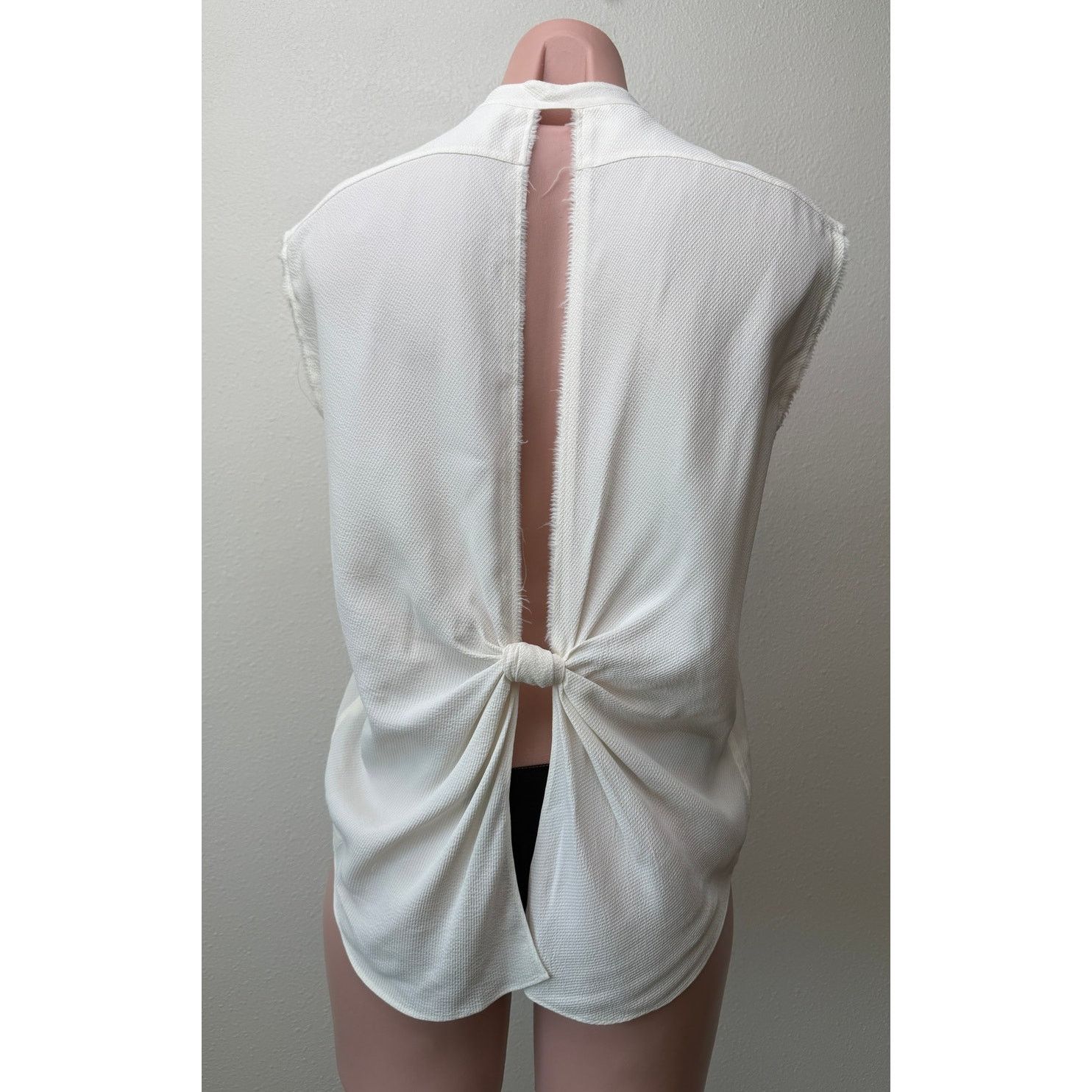 Helmut Lang Helmut Lang Ivory Tie Back Sleeveless Blouse US S Size S / US 4 / IT 40 - 4 Thumbnail
