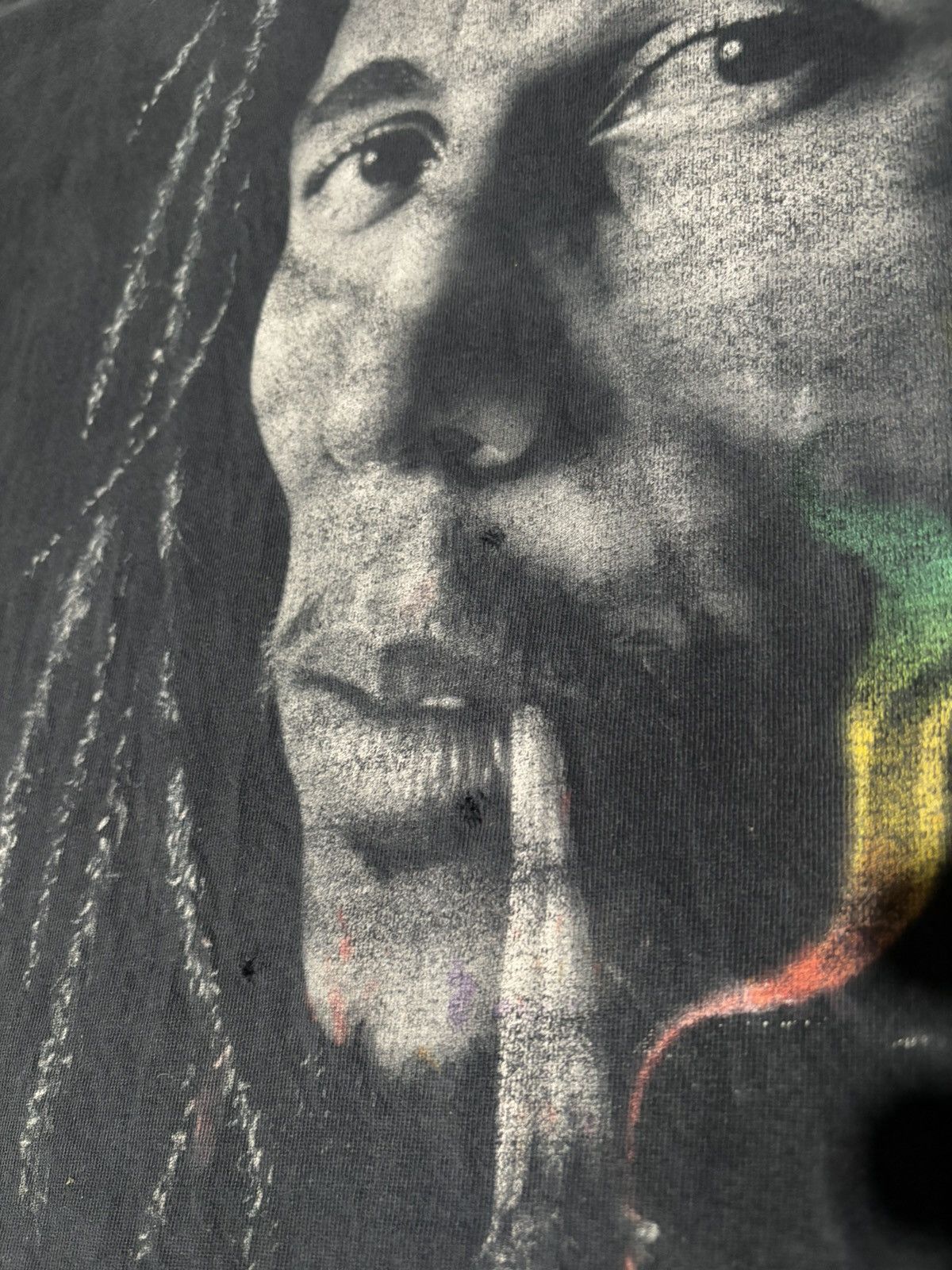 Vintage Vintage Bob Marley smoking weed t shirt Size US XXL / EU 58 / 5 - 2 Thumbnail