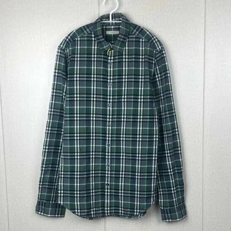 Burberry Burberry Green Plaid Cotton Men's Shirt Size US S / EU 44-46 / 1 - 1 Thumbnail