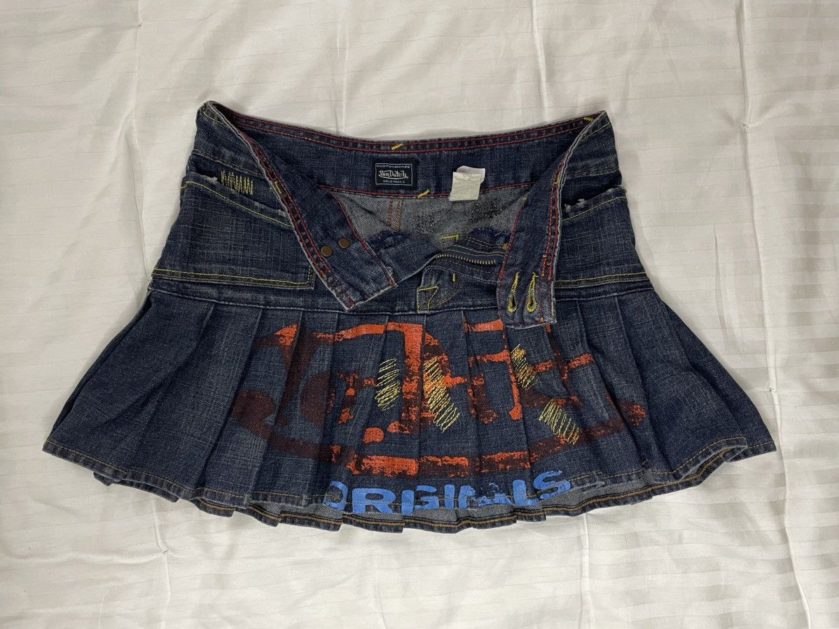 Von Dutch Vintage Rare Y2K Von Dutch Mini Skirt Big Logo Size 27" / US 4 / IT 40 - 9 Thumbnail