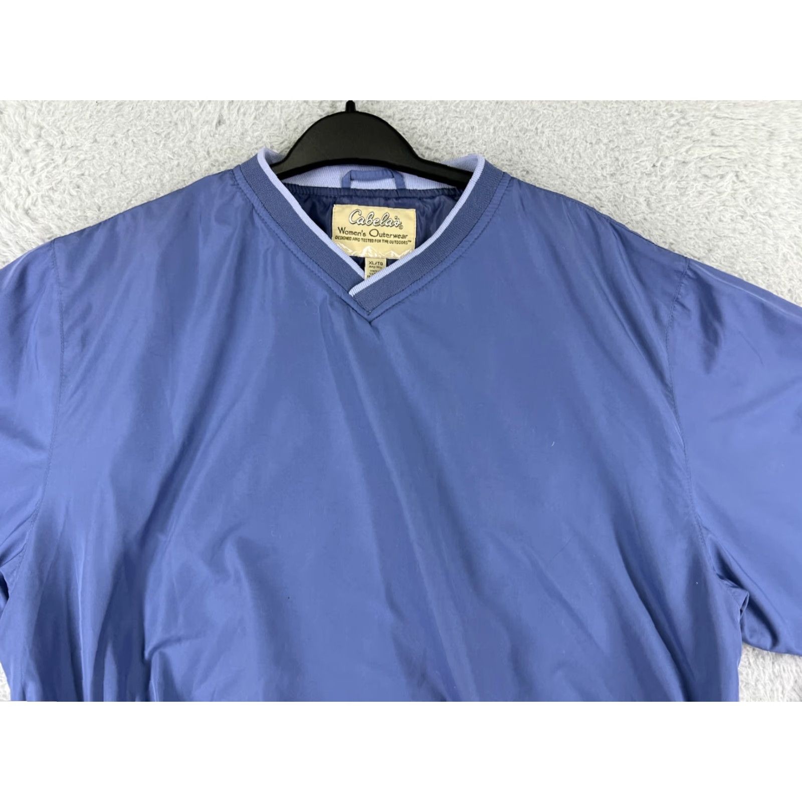 Vintage Cabelas's Sweater Womens Extra Large Blue V-Neck Long Sleeve 100% Polyester Size XL / US 12-14 / IT 48-50 - 5 Thumbnail