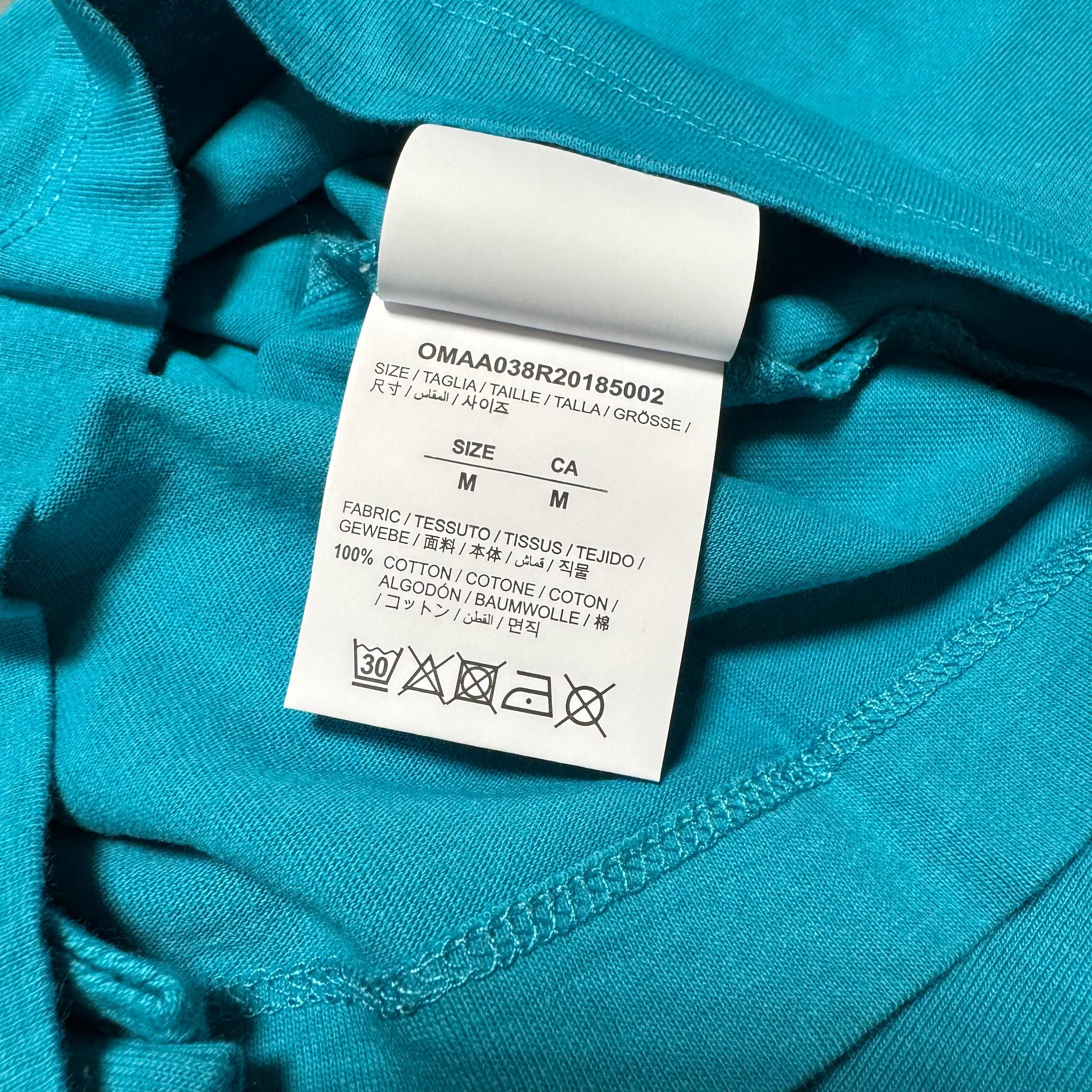 Off-White Blue and Beige Tape Arrows Logo Oversized T-Shirt Size US M / EU 48-50 / 2 - 7 Thumbnail