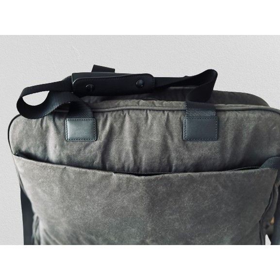 Vintage L&S Lo & Sons Messenger Bag Polished Canvas Charcoal Gray Li Size ONE SIZE - 2 Thumbnail