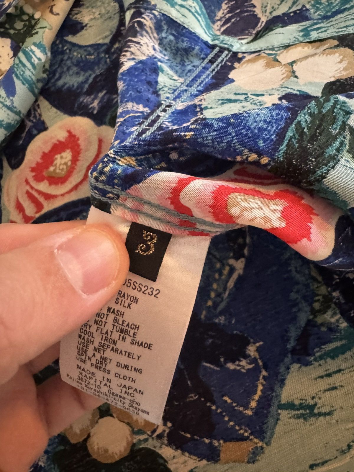 Kapital Kapital Denim Printed Voile Camp Collar Shirt Size US L / EU 52-54 / 3 - 6 Thumbnail