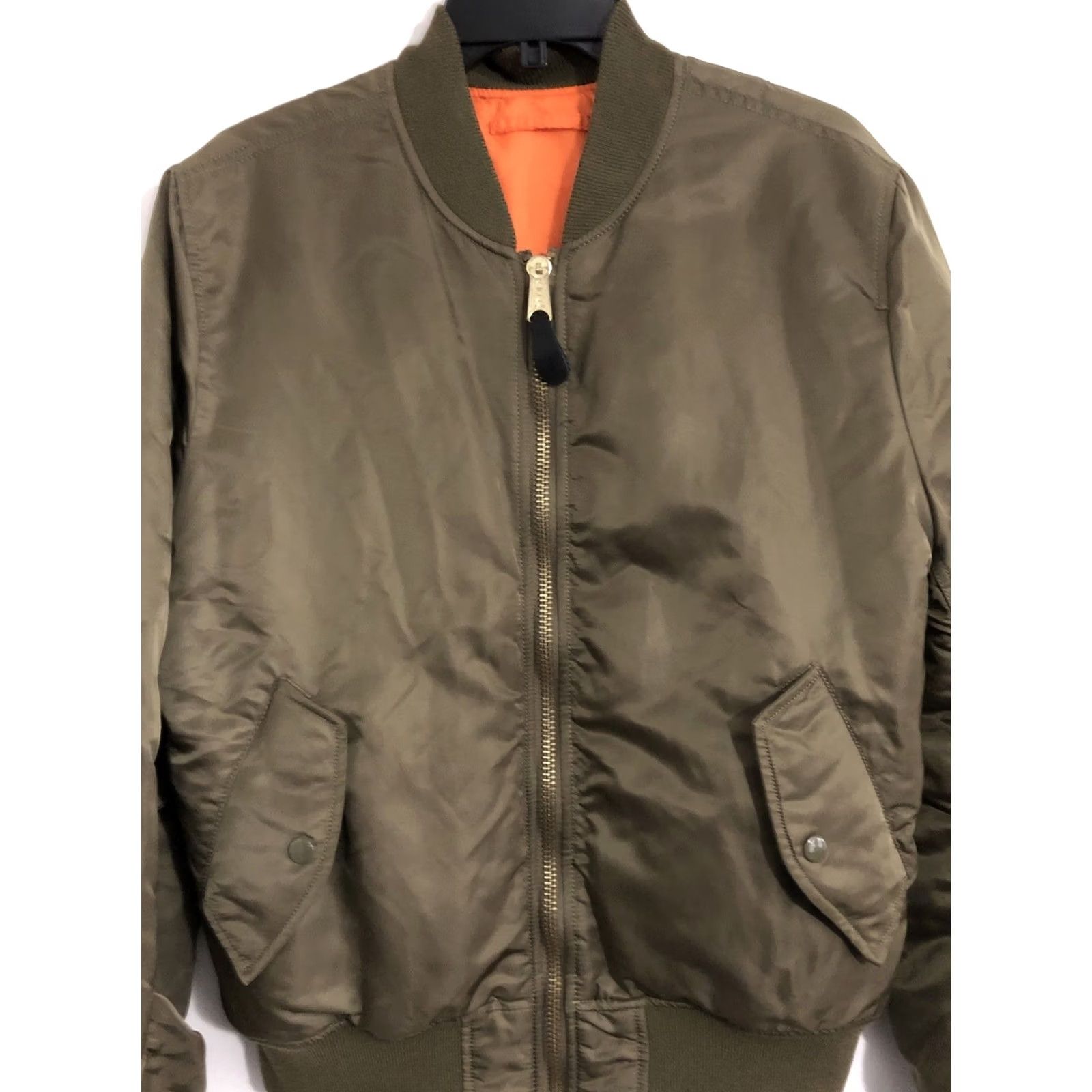 Alpha Industries VINTAGE Alpha Industries MA-1 Bomber Jacket Mens L Green /Orange Flight Size US L / EU 52-54 / 3 - 2 Thumbnail