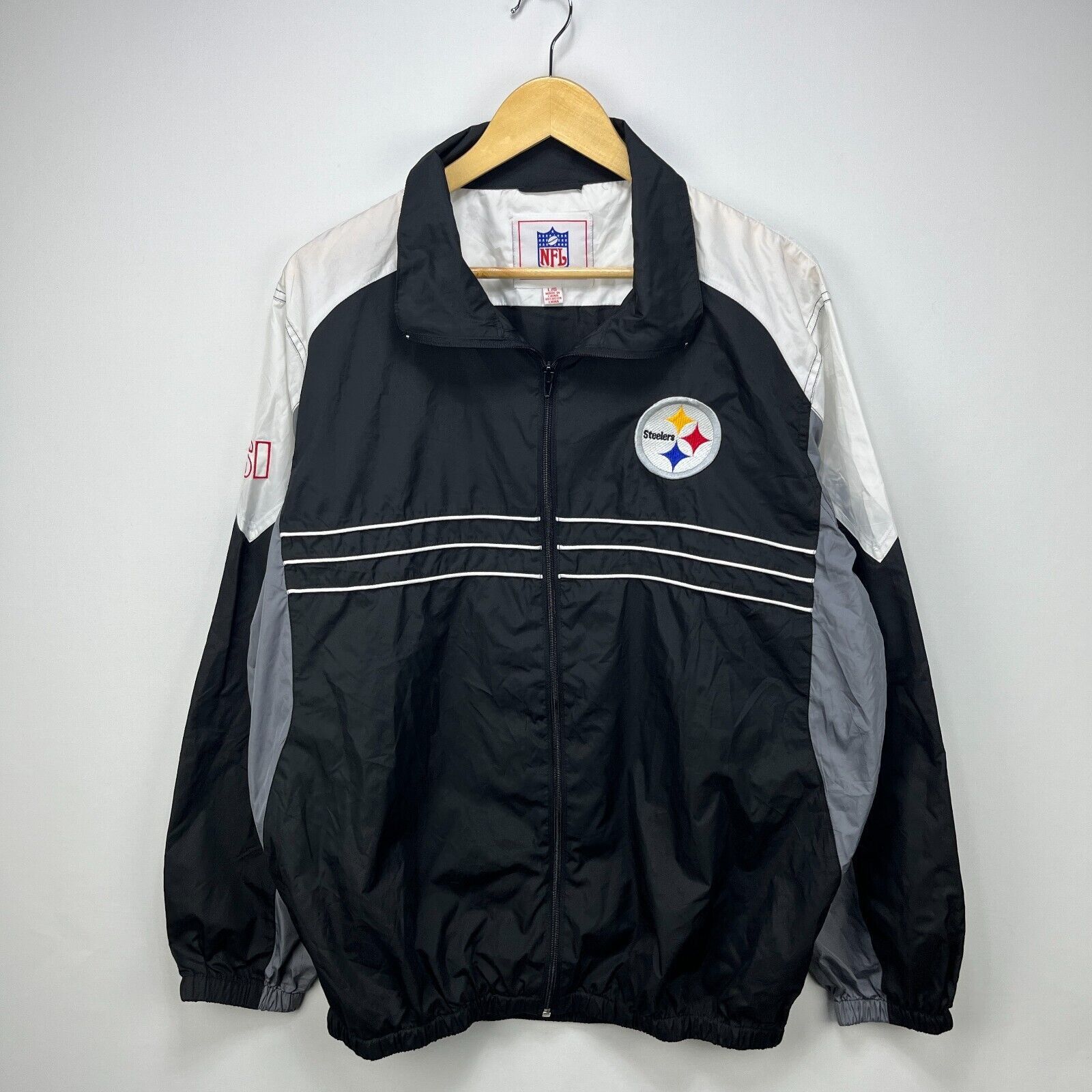 Vintage Pittsburgh Steelers NFL Windbreaker Jacket Large