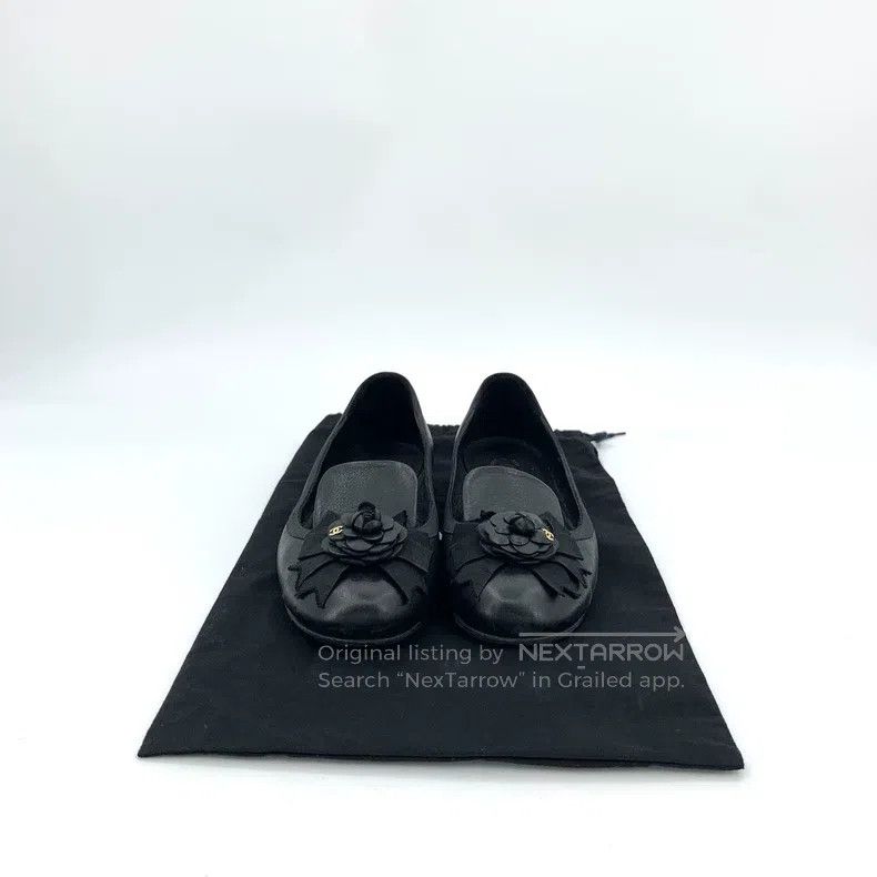 Chanel Chanel Black camelia casual flat shoes Size US 5 / IT 35 - 9 Thumbnail