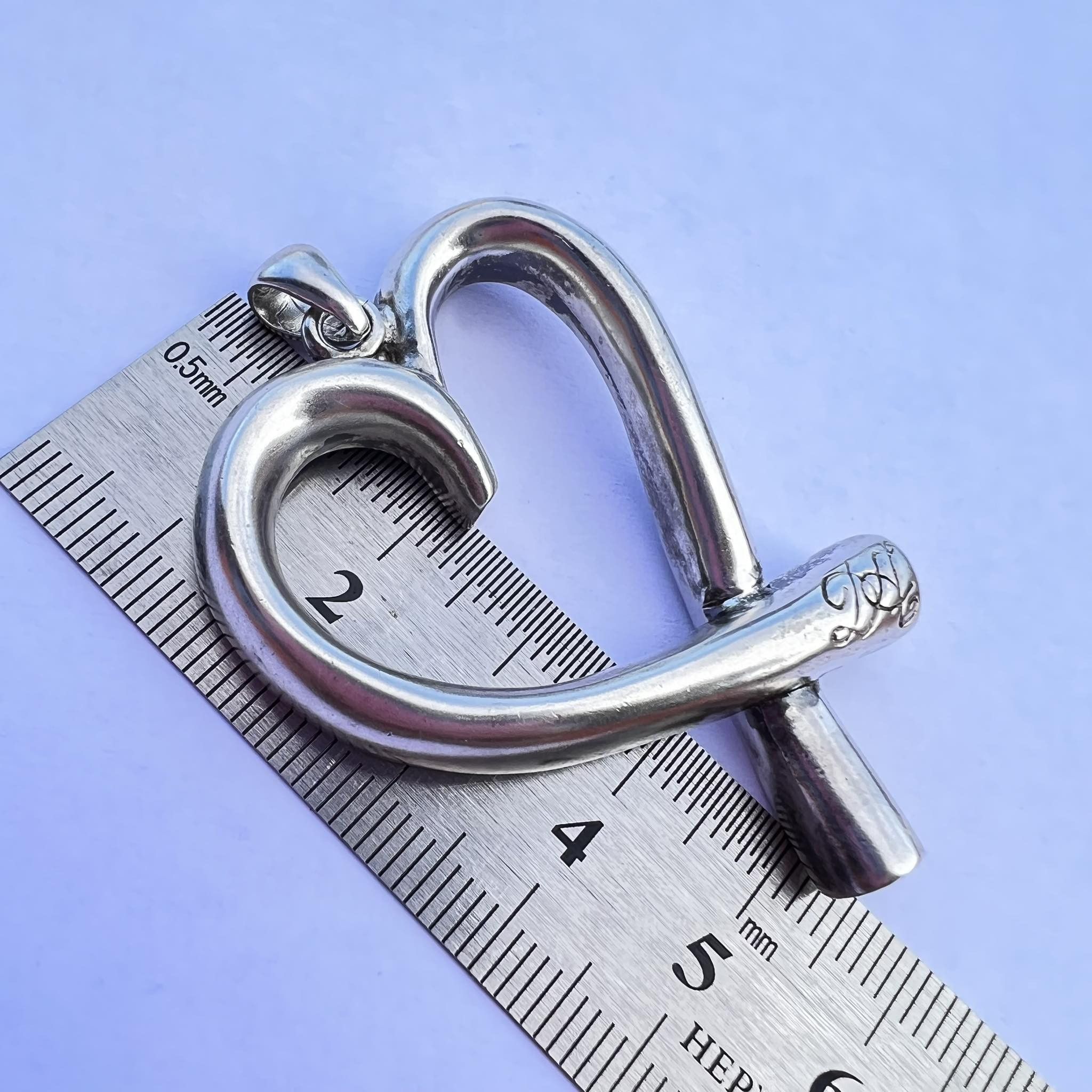 Sterling Silver Sterling Silver 925 Jewelry Pendant Heart Italy Marked 20gr Size ONE SIZE - 4 Thumbnail