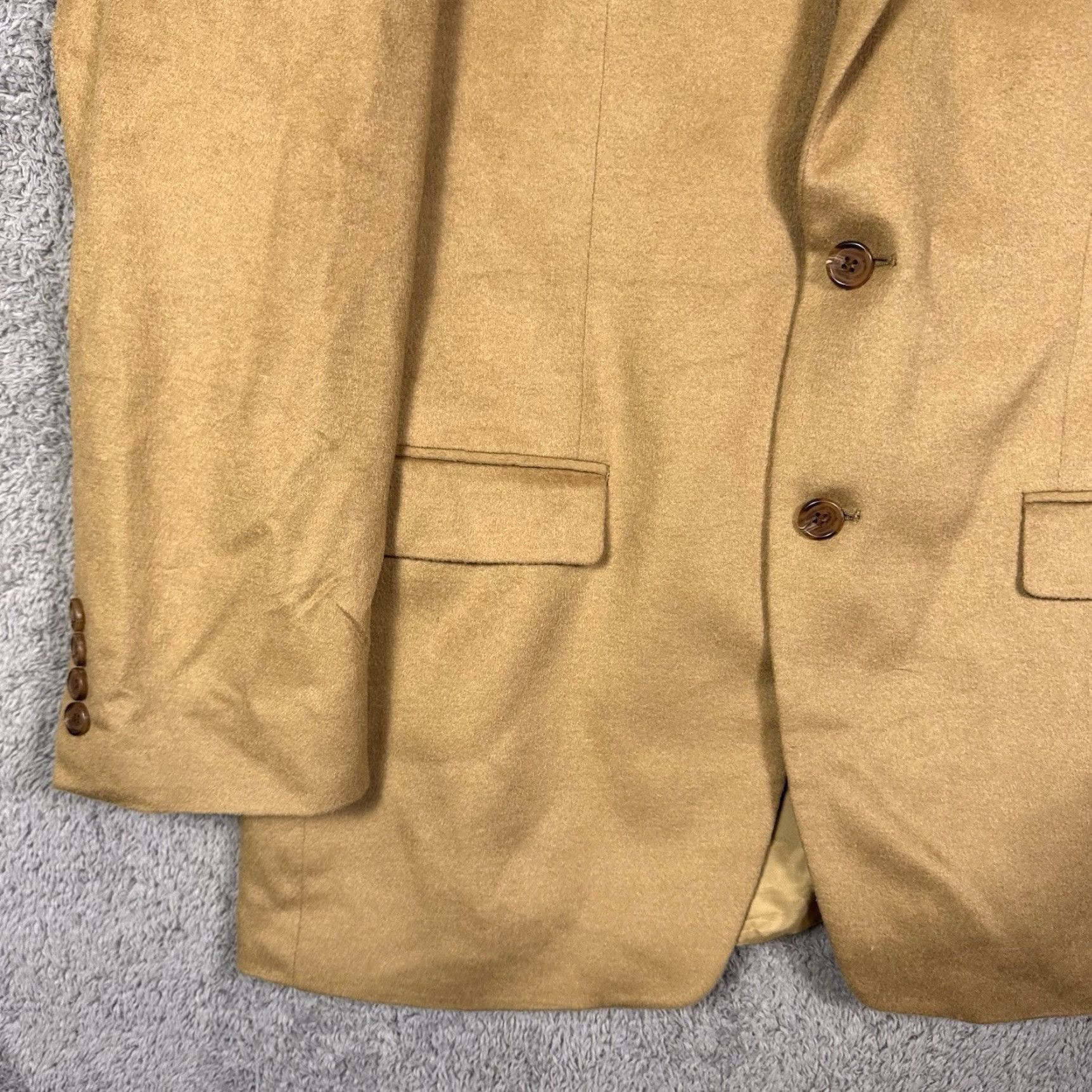 Ralph Lauren Ralph Lauren Blazer Mens 42L Sport Coat Jacket Wool Silk Cashmere Soft Brown Notch 2-Button 4-Button Single-Vented Size 42R - 3 Thumbnail