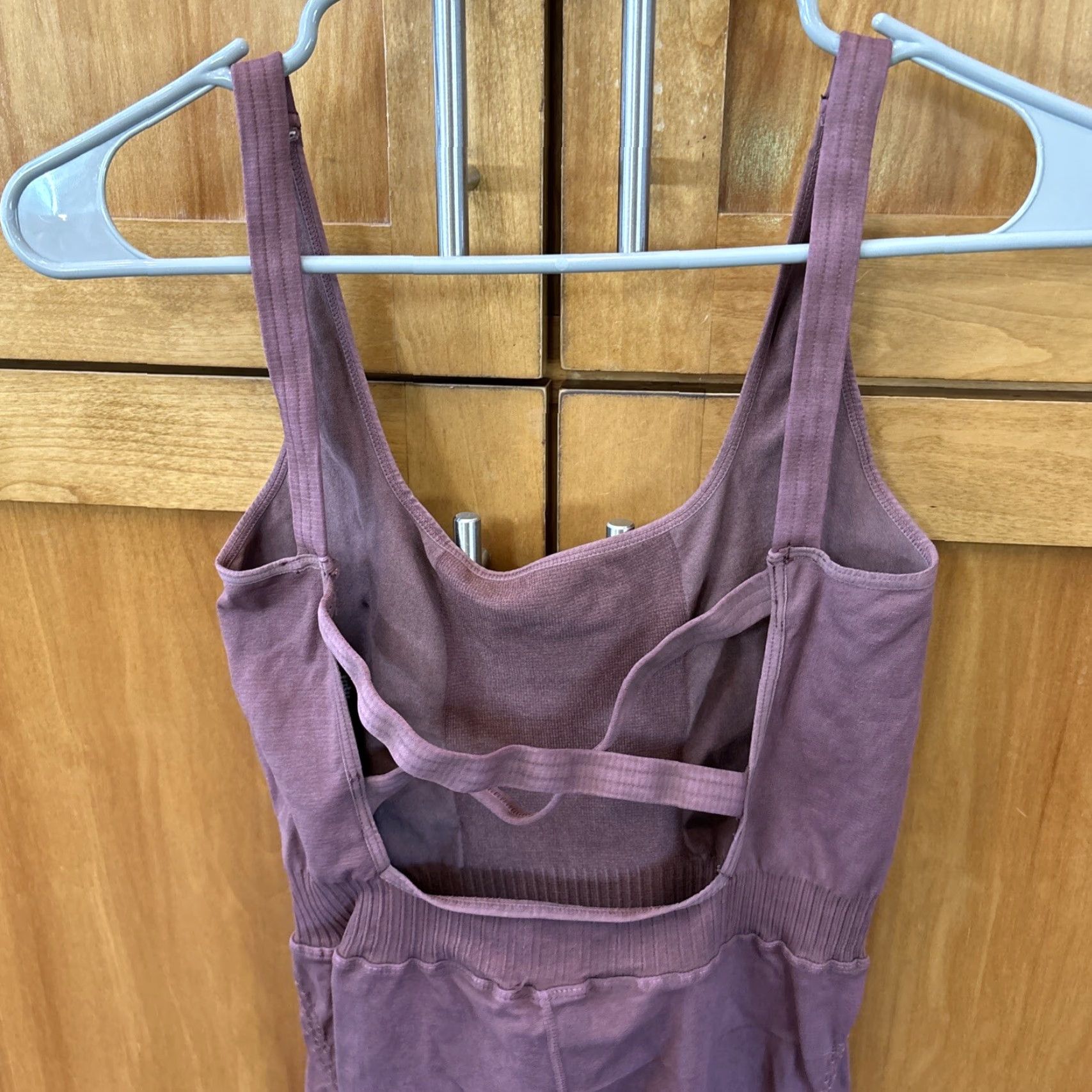 Free People VINTAGE Free People Movement Good Karma Mauve ONE PIECE BODYSUIT M L Stretch Straps Size M / US 6-8 / IT 42-44 - 4 Thumbnail