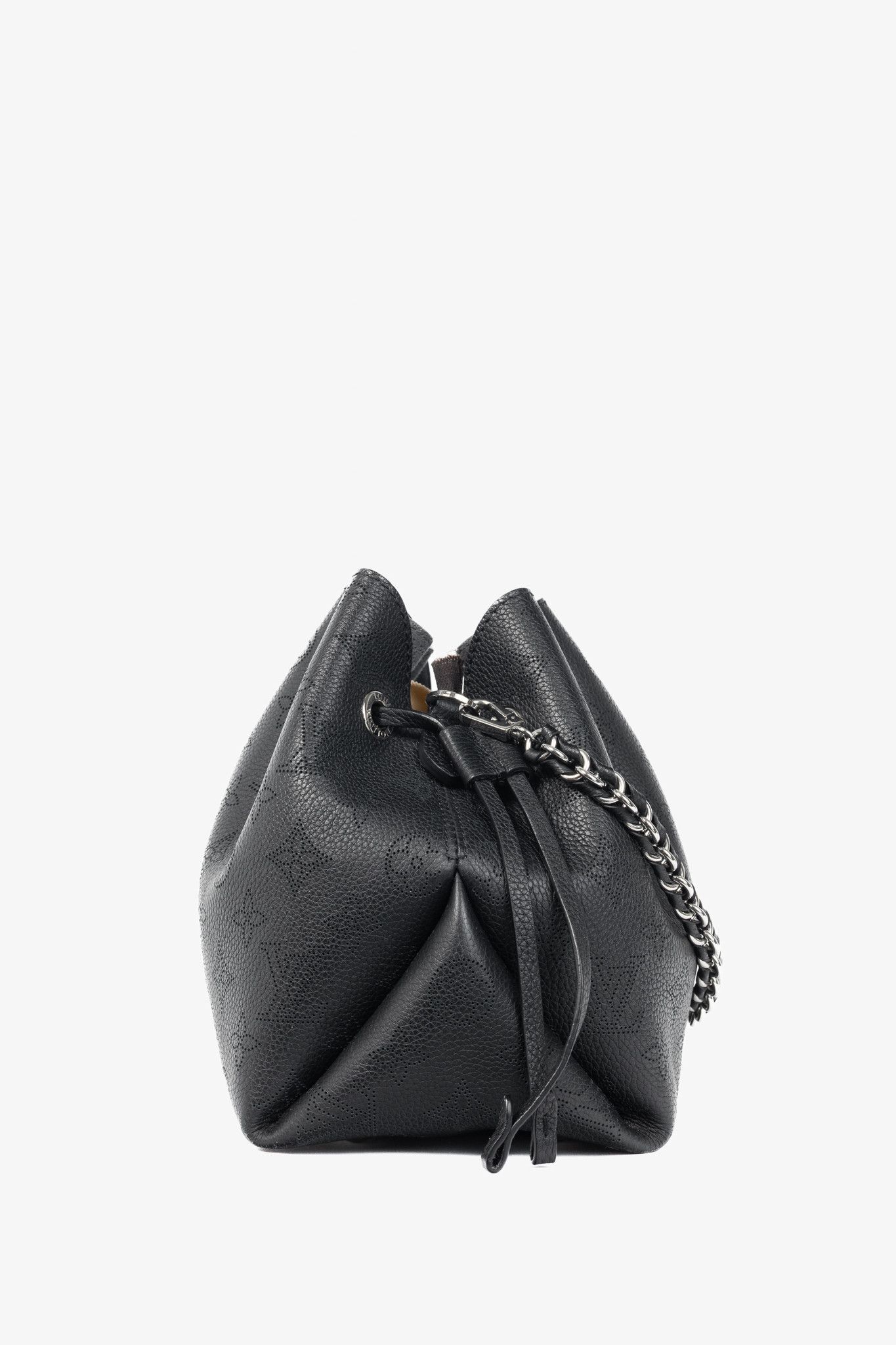 Louis Vuitton Louis Vuitton Bella Black Mahina Leather Bucket Bag Size ONE SIZE - 3 Thumbnail