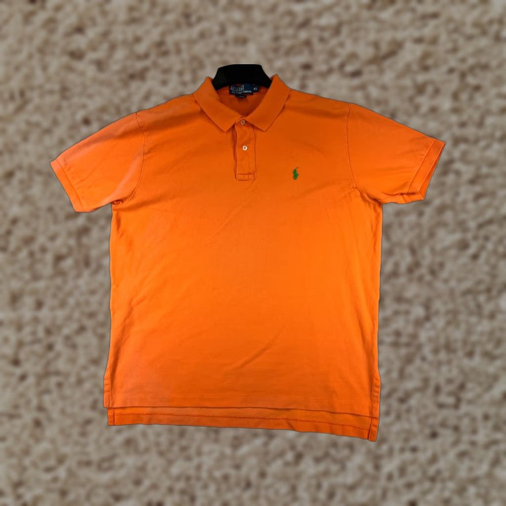 Ralph Lauren VINTAGE Ralph Lauren Polo Shirt XL Orange Striped Cotton Short Sleeve Casual Mens Size US XL / EU 56 / 4 - 1 Thumbnail