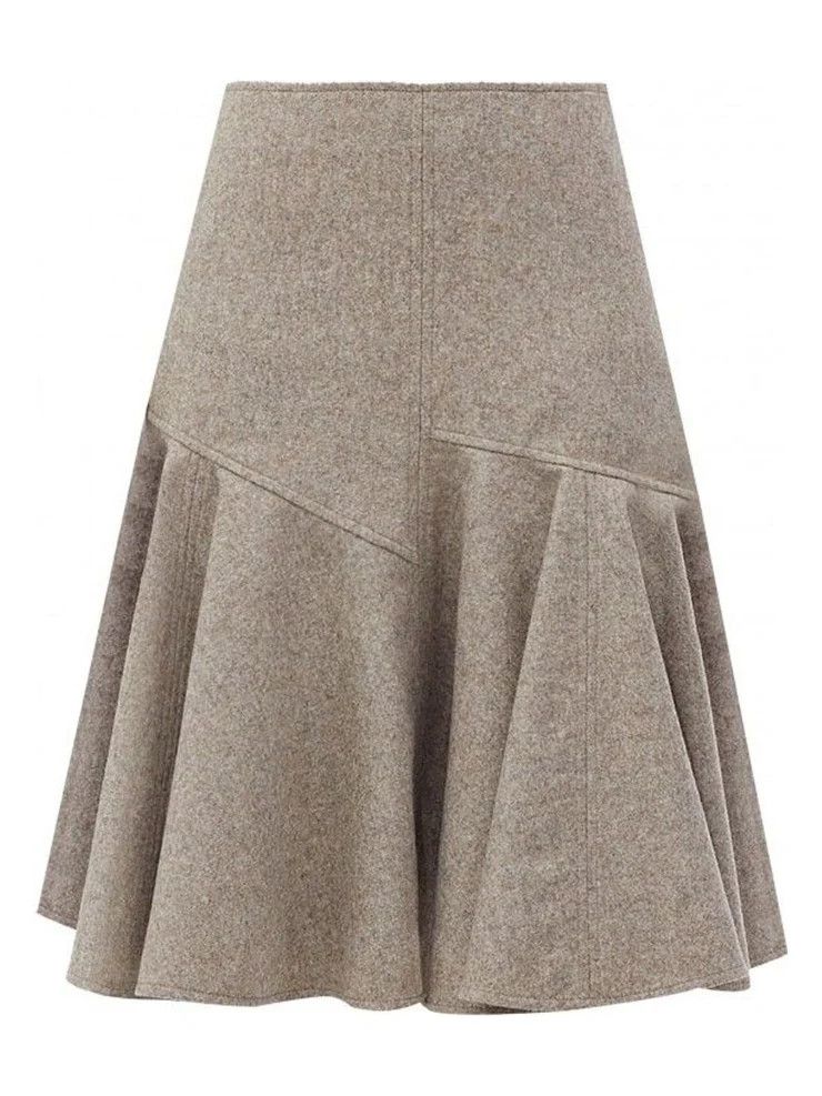 Bottega Veneta o1y0725 Midi Skirt in Mink Melange Size 27" / US 4 / IT 40 - 1 Thumbnail
