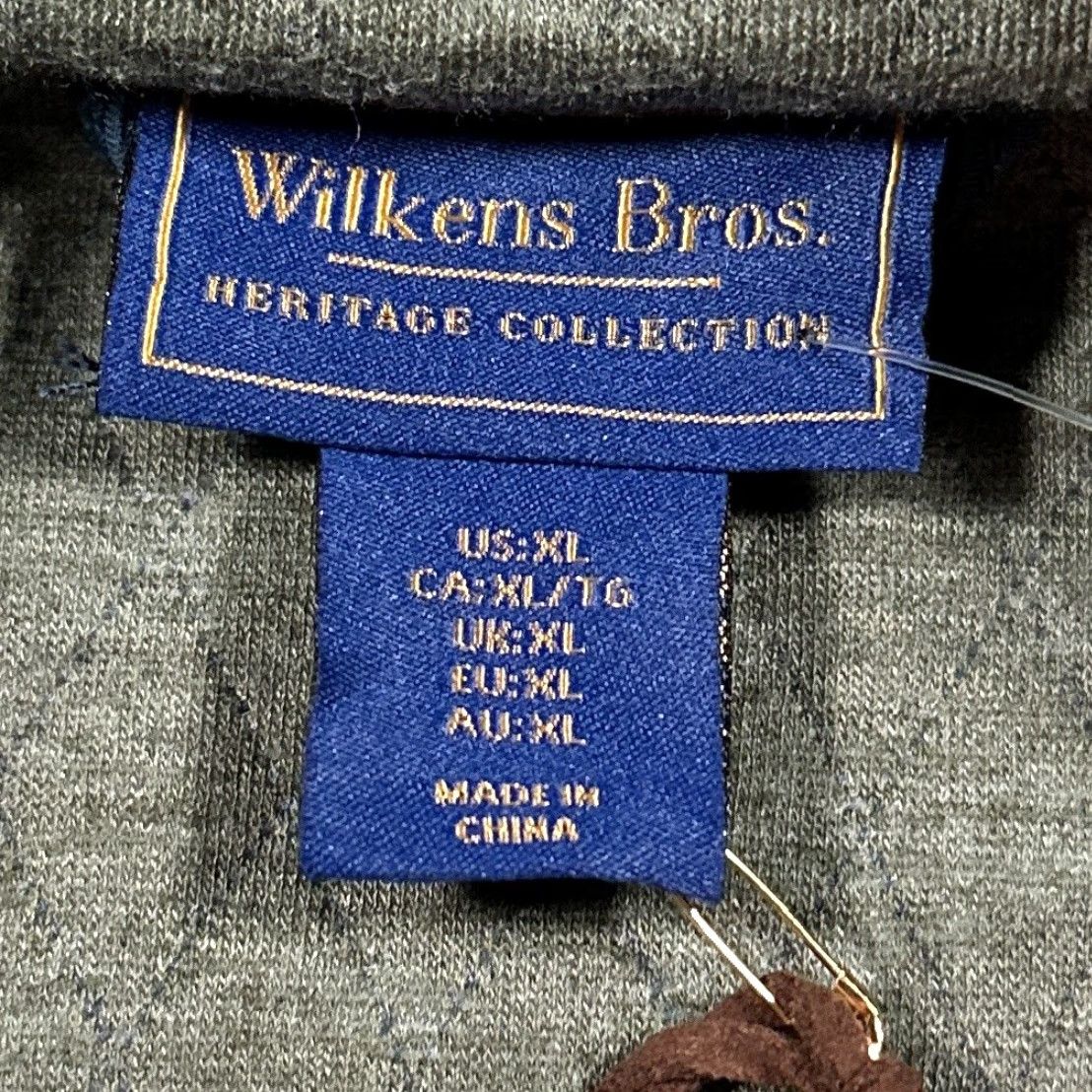 Vintage Wilkens Bros Sweater Mens XL Heritage Collection Quilted Pullover Knit Blue Argyle Diamond Lined Insulated Heavyweight Mock Neck Size US XL / EU 56 / 4 - 3 Thumbnail