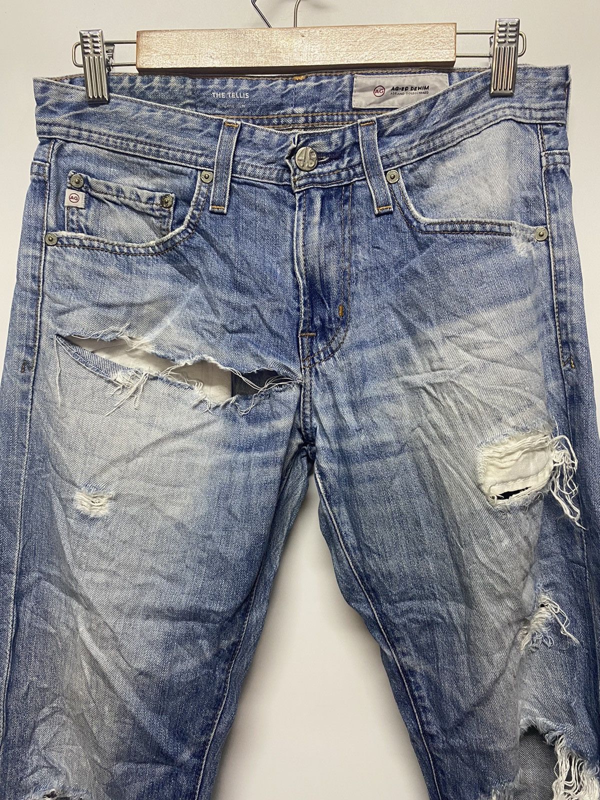 AG Adriano Goldschmied AG Adriano Goldschmied Distressed Denim Jeans Size 30" / US 8 / IT 44 - 3 Thumbnail