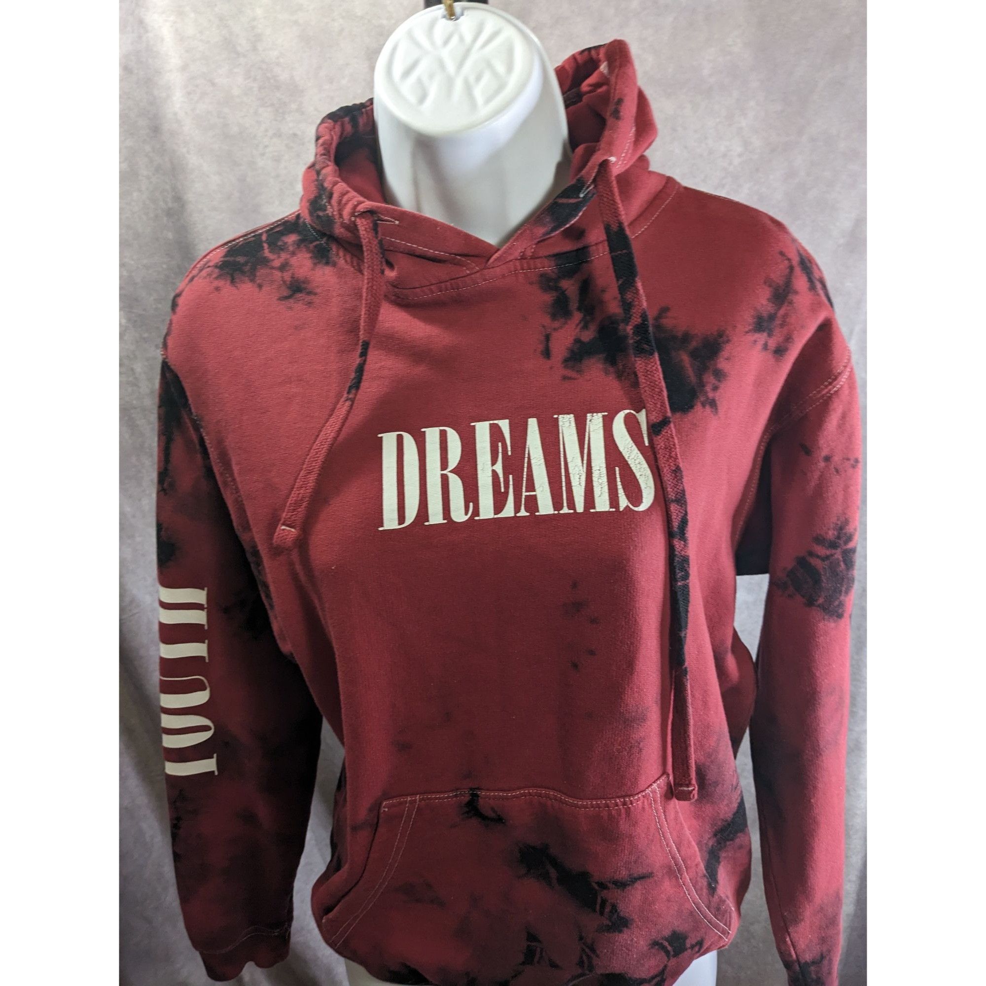 Pacsun PacSun Womens Tie-Dye Hoodie Dreams Print Red & Black Size S Size S / US 4 / IT 40 - 6 Thumbnail