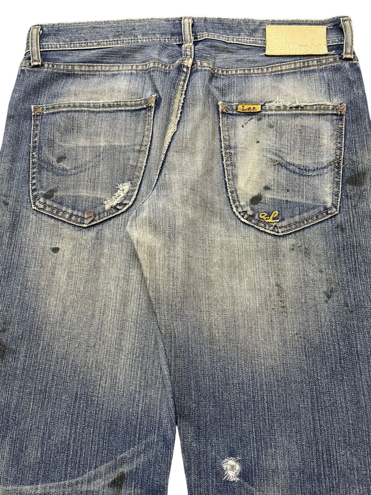 Lee Vintage 90s Lee Mud Faded Wash Paint Splatter Wide Leg Jeans Size US 32 / EU 48 - 6 Thumbnail