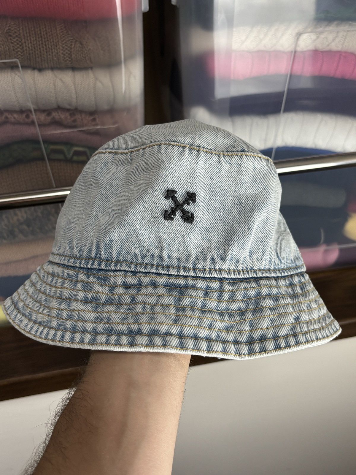 Off-White Blue Denim Bucket Hat