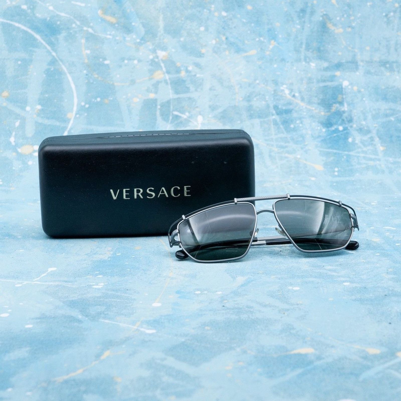 Versace Versace monogram greca logo silver aviator pilot sunglasses Size ONE SIZE - 6 Thumbnail