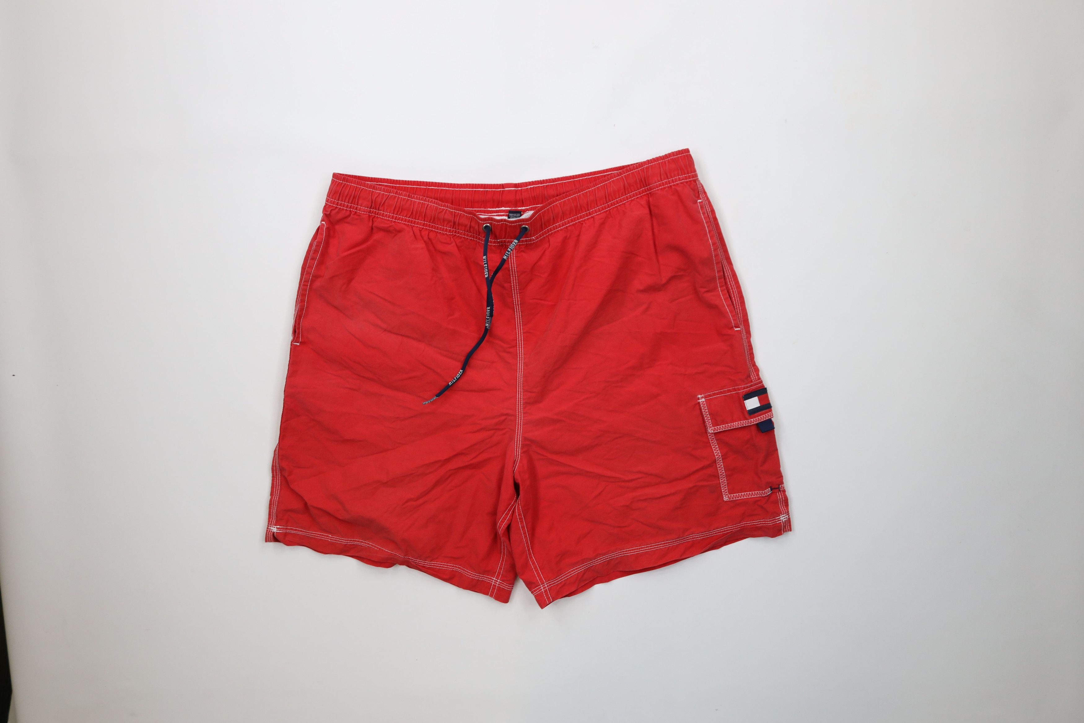 Tommy Hilfiger × Vintage Vintage 90s Tommy Hilfiger Big Logo Lined Shorts Swim Trunks Size US 36 / EU 52 - 1 Thumbnail