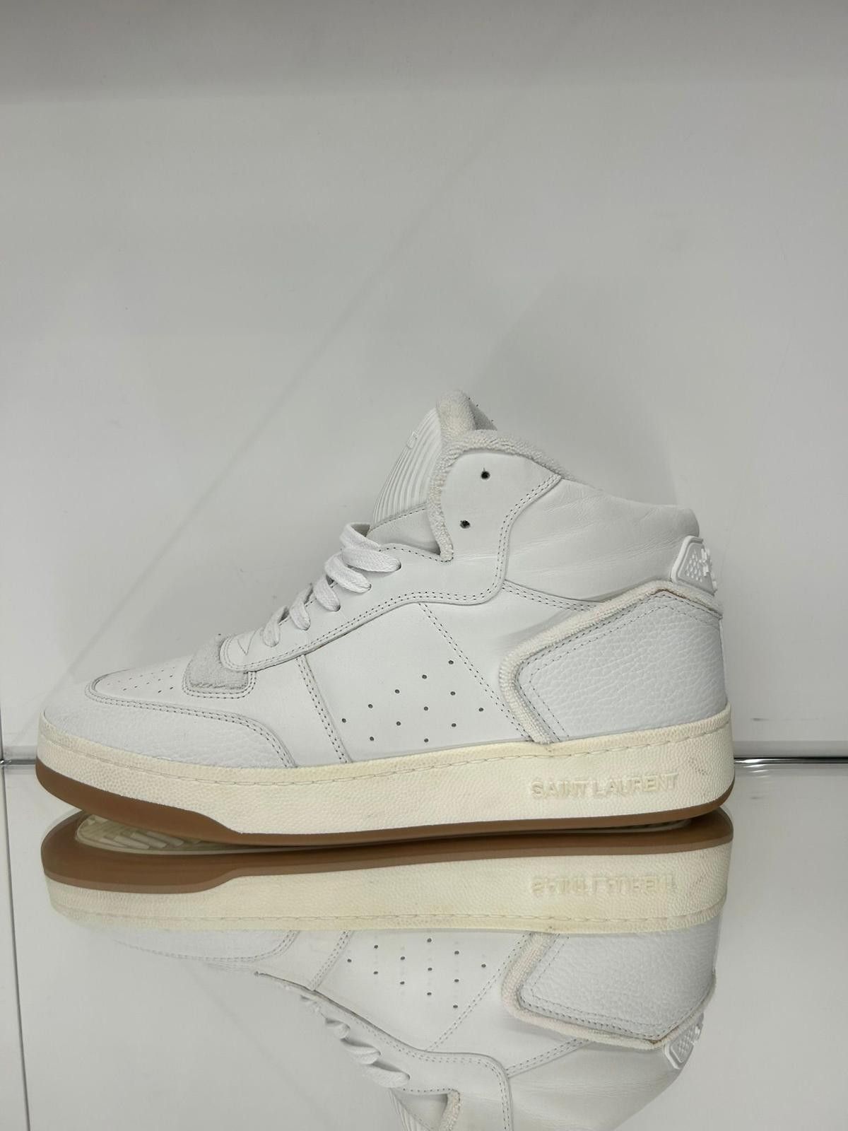 Saint Laurent Paris mid-top laced sneakers featuring perforated leather Size US 7 / EU 40 - 3 Thumbnail