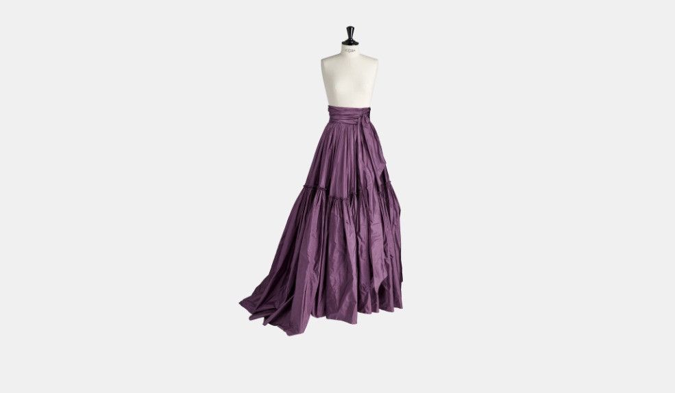 Dior o1w1db10225 Silk Taffeta Skirt in Purple Size 28" / US 6 / IT 42 - 1 Preview
