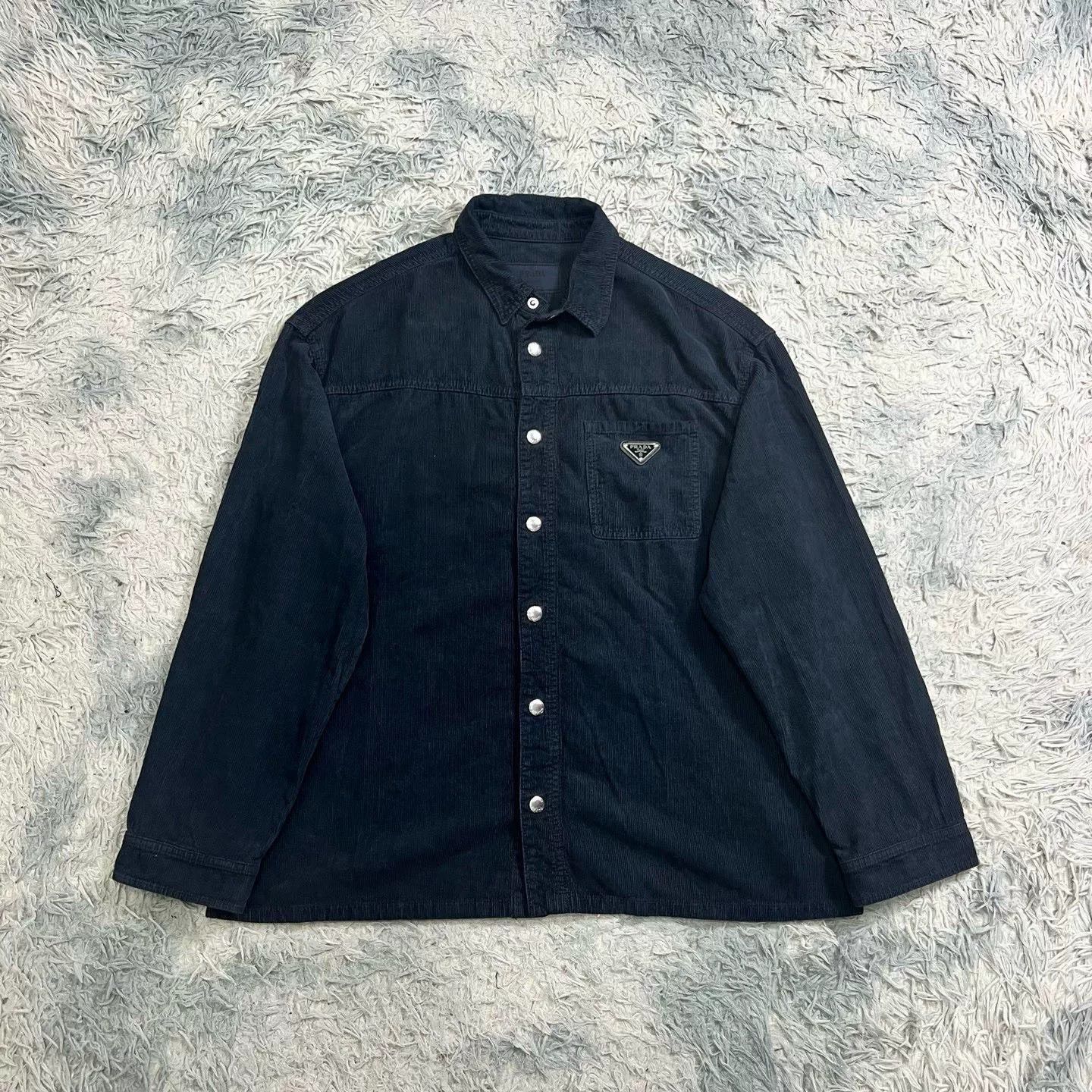 Prada prada corduroy long sleeve shirt Size US L / EU 52-54 / 3 - 2 Thumbnail