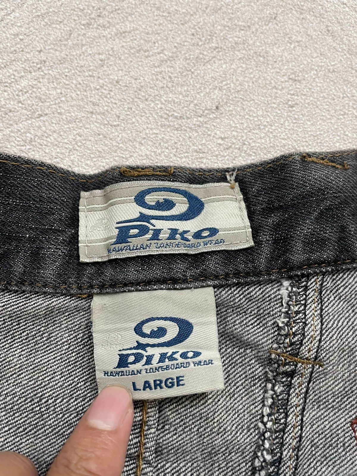 Japanese Brand 2000s Pico Embroidered Cargo Baggy Jeans Size US 32 / EU 48 - 7 Thumbnail