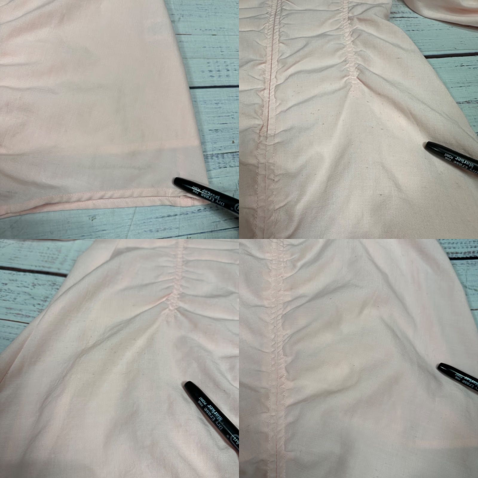 Vintage Something Navy Pink Mini Dress XS Balloon Sleeve Ruched Back Zip Womens Dress Size XS / US 0-2 / IT 36-38 - 8 Thumbnail