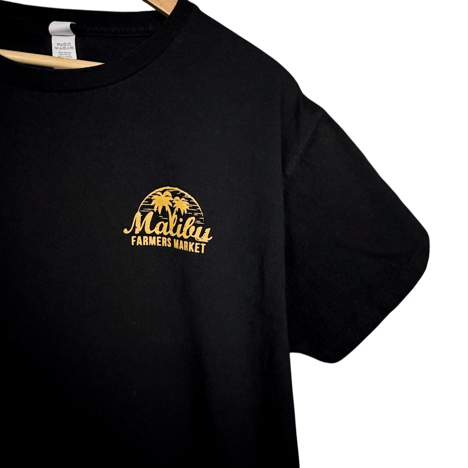 Hanes Malibu Farmers Market Mens Large 100% Cotton Black T Shirt Size US L / EU 52-54 / 3 - 4 Thumbnail