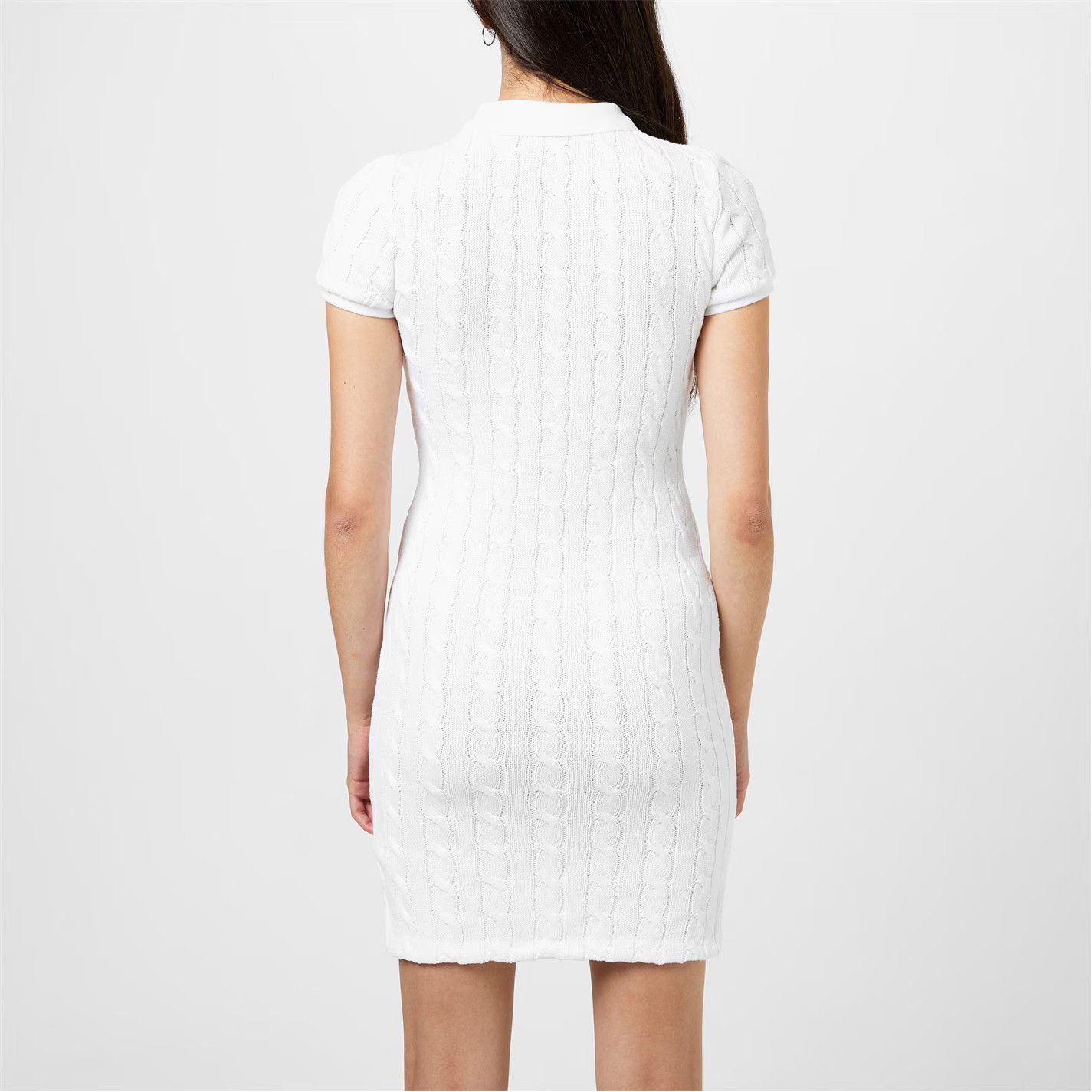 Polo Ralph Lauren o1g2r1mq0825 Cable Knit Polo Dress in White Size L / US 10 / IT 46 - 3 Thumbnail