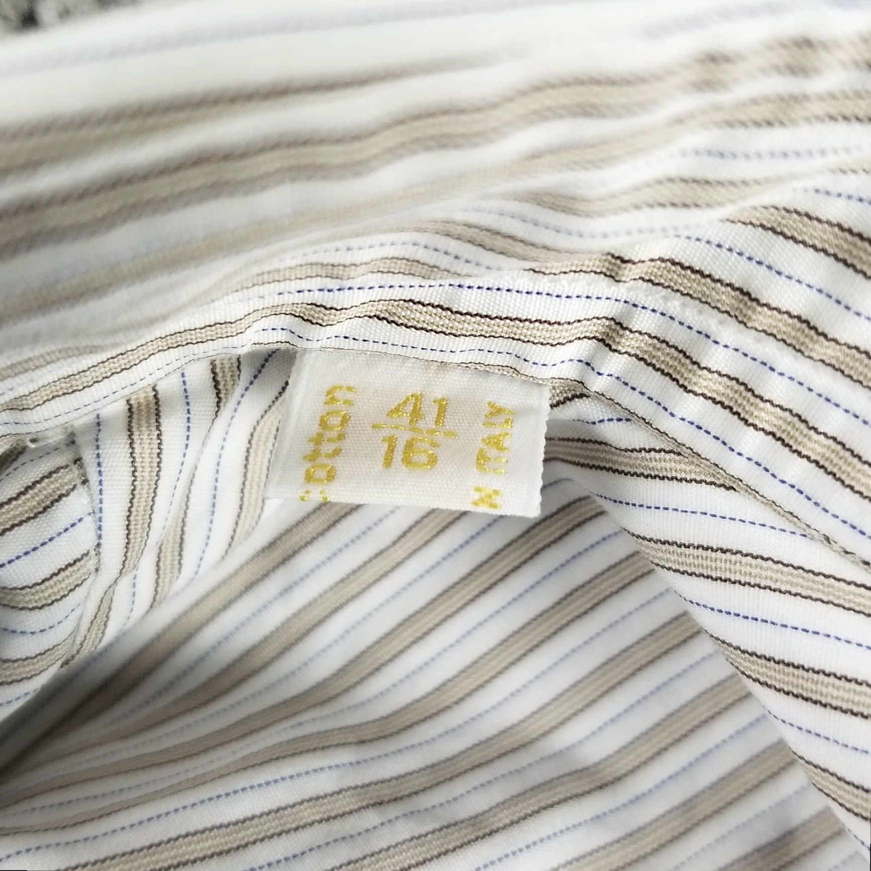 Brioni VINTAGE Brioni Shirt Mens 16-41 White Stripe Large Button Up Made In Italy Dress Shirt Size 42R - 7 Thumbnail