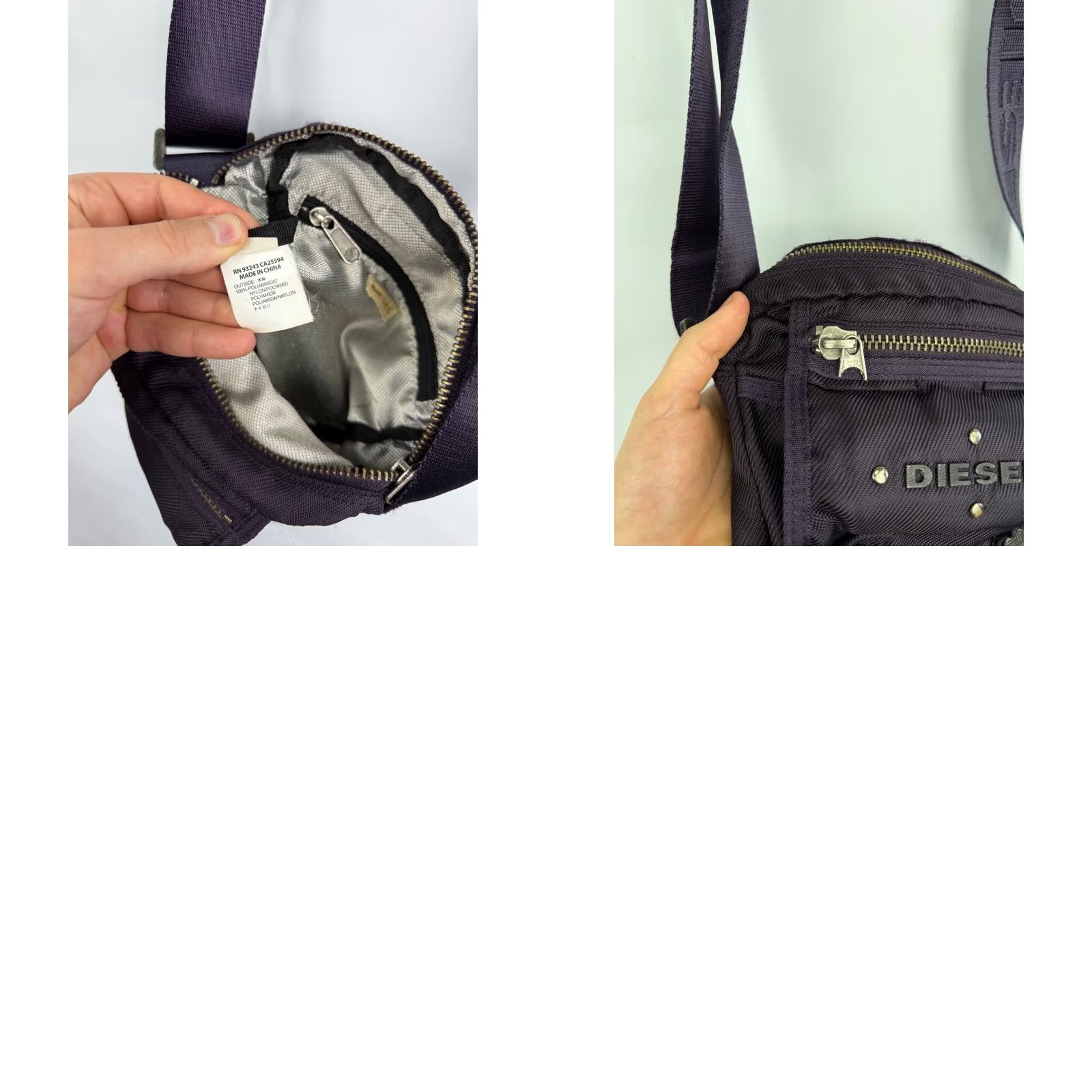 Diesel VINTAGE Diesel Archive Purple Bag Messenger Bag Mens OS Purple Retro 90s Size ONE SIZE - 9 Thumbnail