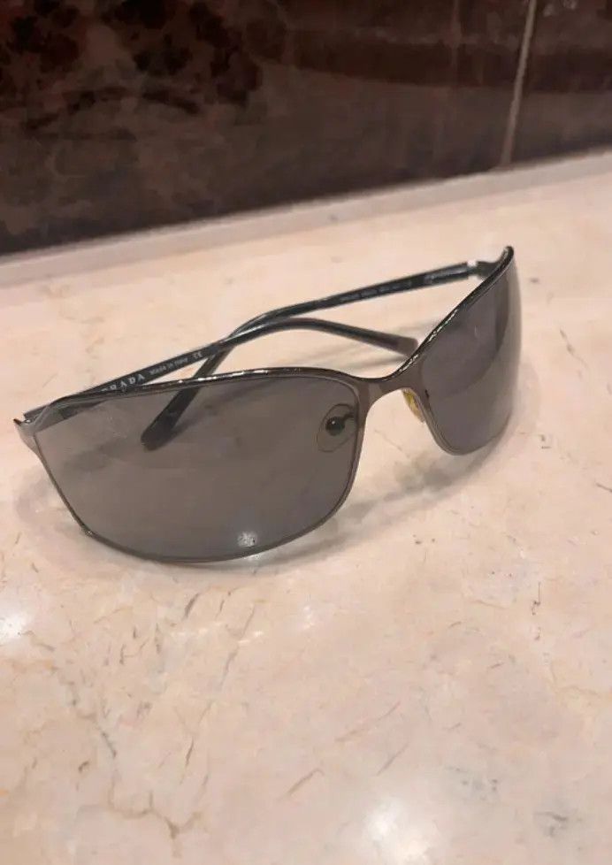 Prada × Vintage PRADA Sunglasses SPR 58G Sport Symbol Wrap Shield Mask RI883 Size ONE SIZE - 1 Thumbnail