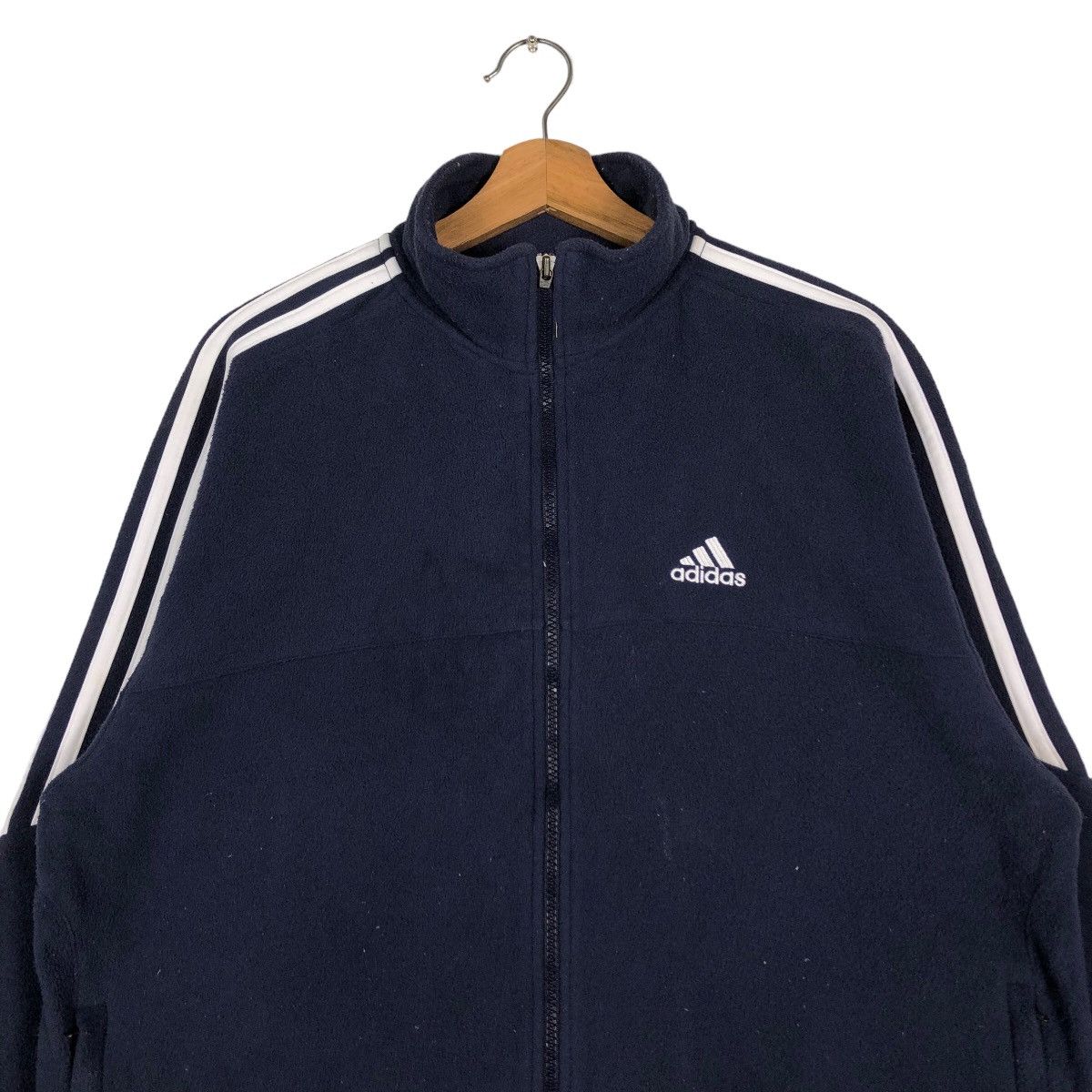 Adidas 🔥Training Wear Zipper Fleece Jacket Adidas Big Logo Size US L / EU 52-54 / 3 - 3 Thumbnail