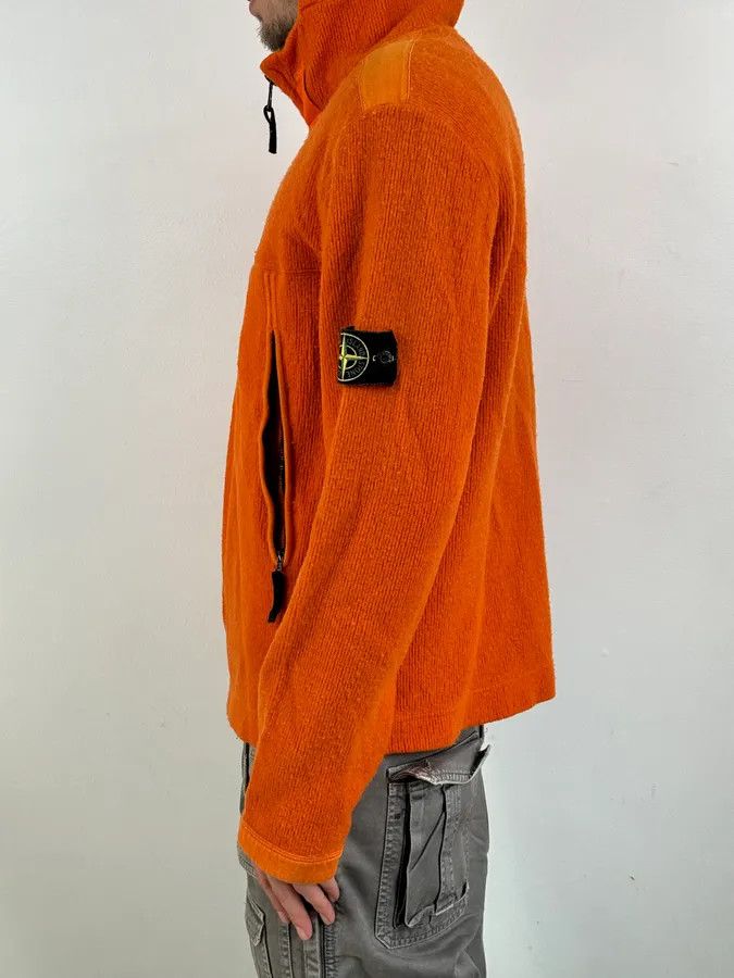 Stone Island Stone Island Orange Wool Fleece Zip-up Hoodie Size US L / EU 52-54 / 3 - 3 Thumbnail