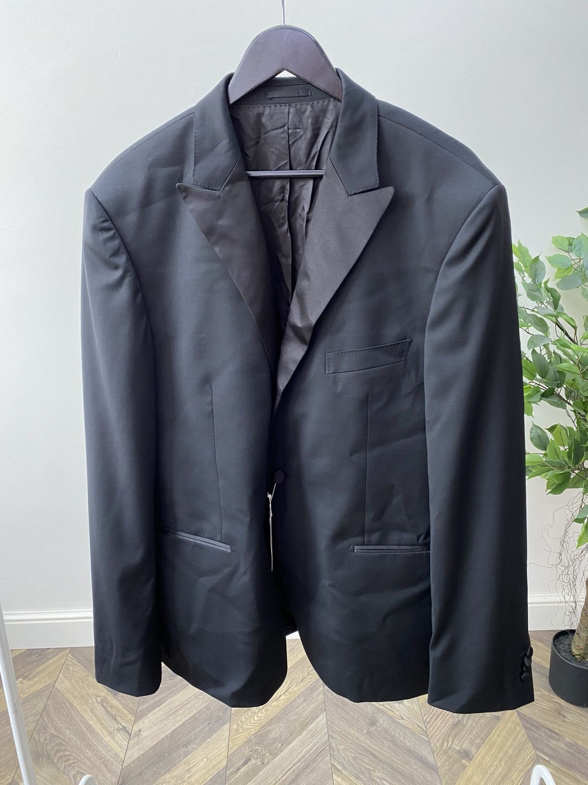 Other Vintage Van Jaack Men's Black Suit Loro Piana Super Size 52R - 2 Thumbnail
