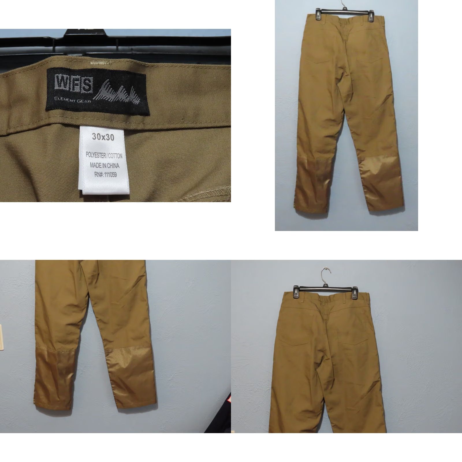 Element READ WFS Element Gear Mens Khaki Hunting Outdoor Pants 30x30 Beige 5-Pocket Pants Straight Leg Classic Fit 30" Inseam Adjustable Size 30x30" Size US 30 / EU 46 - 8 Thumbnail